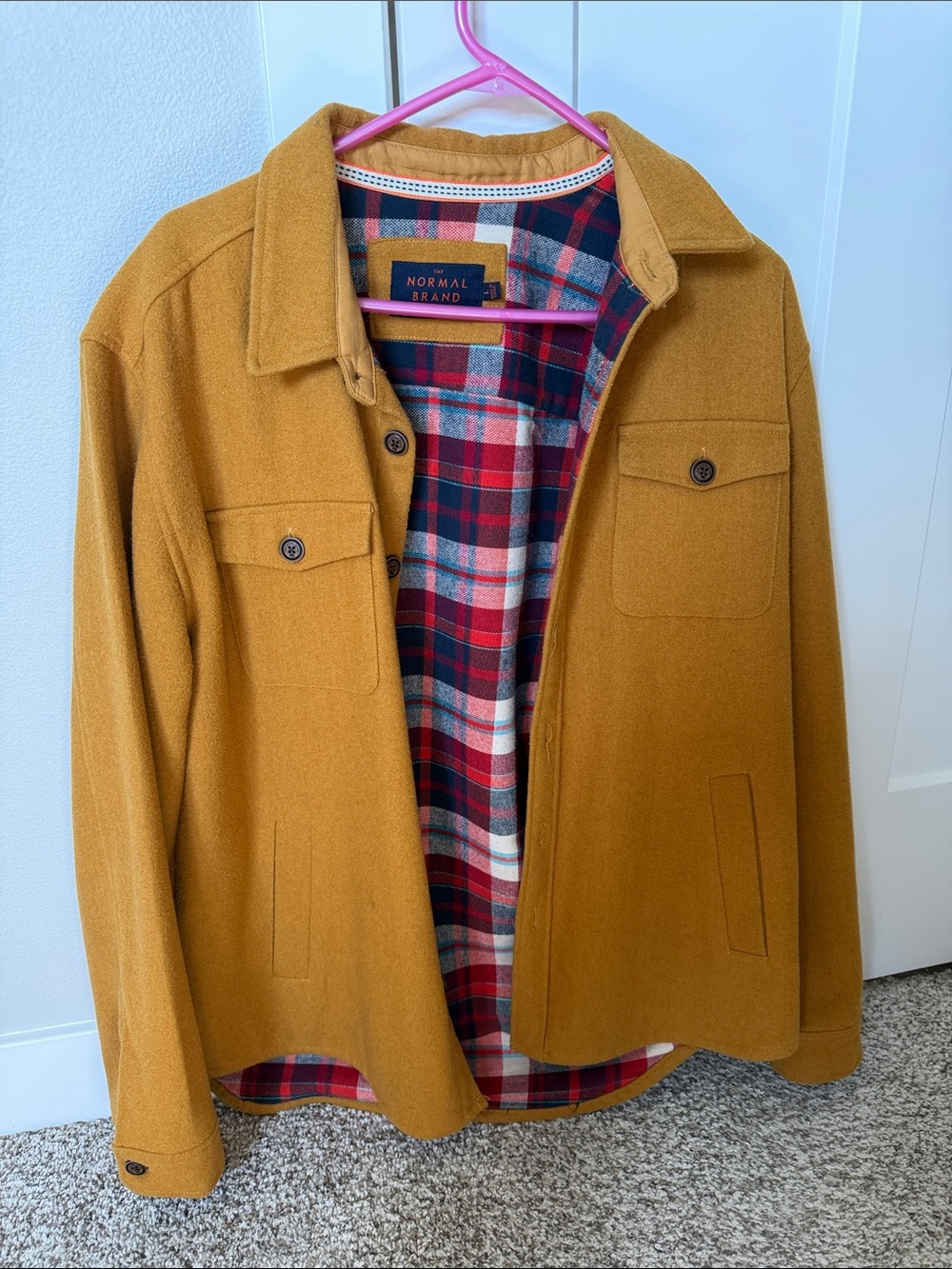 Normal Brand Brightside Flannel-Lined Workwear Jacket in Gold